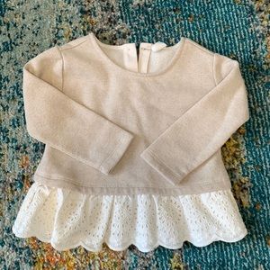 Gap sweatshirt w/ eyelet ruffle